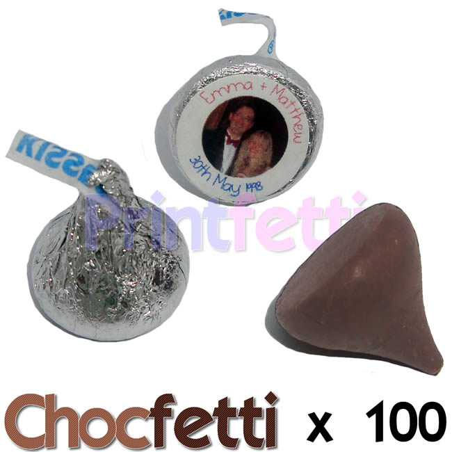100 Chocfetti Kisses - Hershey Personalised Kisses 100 Chocfetti Kisses - Hershey Personalised Kisses